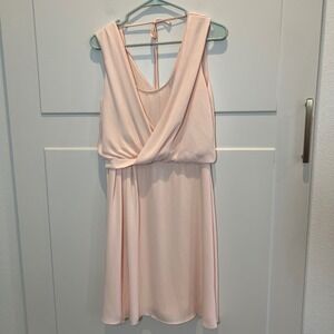 White House Black Market Pink Sleeveless Dress Womens Size 6 Tie Back Hoco Femme